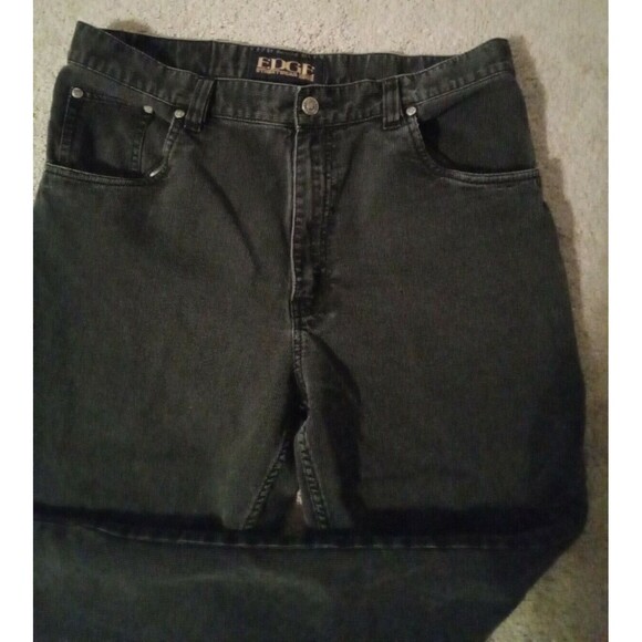 EDGE CORDUROY PANTS BLACK COTTON  36/29 Y2K VINTAGE MEN'S - Picture 3 of 5